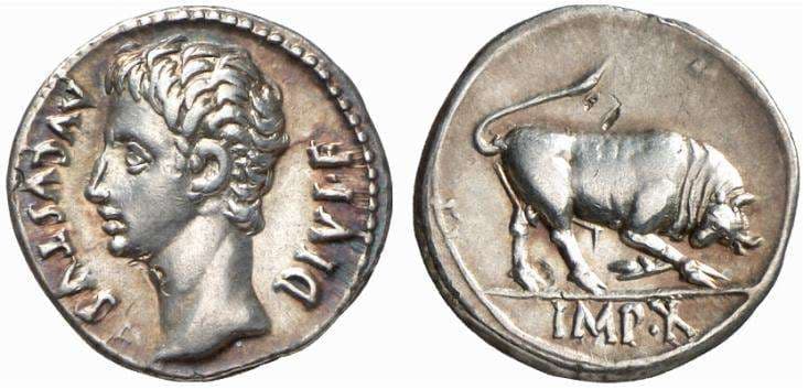 RIC 167b Augustus AR denarius