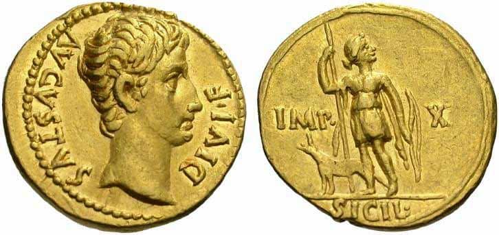 RIC 172 Augustus AV Aureus