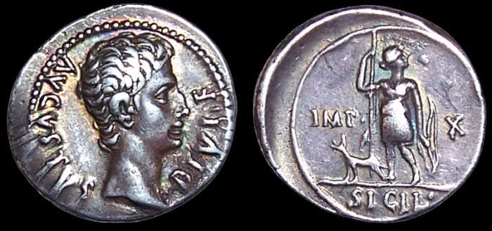 RIC 173a Augustus AR Denarius