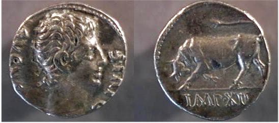 RIC 178a Augustus Denarius