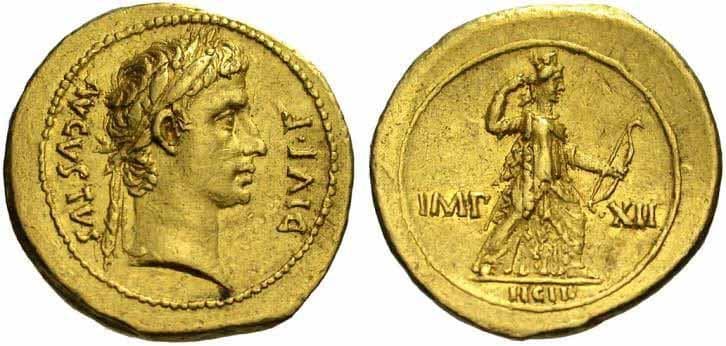 RIC 196 Augustus AV Aureus