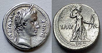 RIC 197a Augustus Denarius