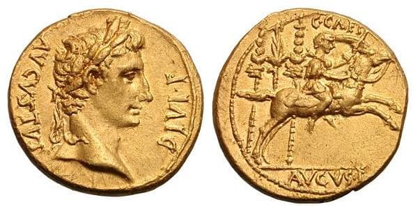 RIC 198 Augustus AV Aureus