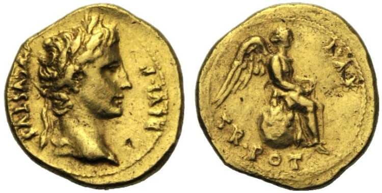 RIC 203 Augustus AV quinarius