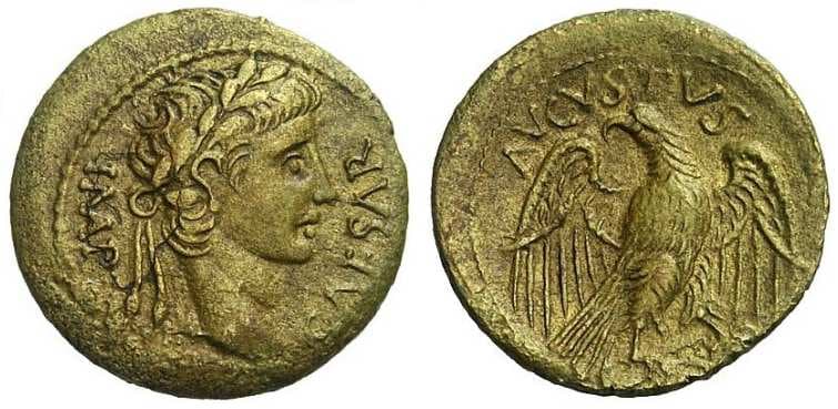 RIC 227 Sear 1707 Augustus AE Quadrans
