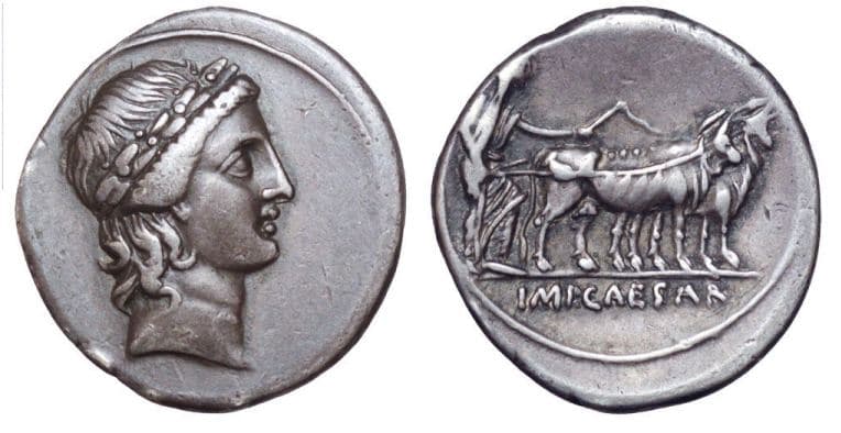 RIC 272 Sear 1560 Octavian, AR denarius, c28 BC