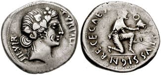 RIC 287 Augustus Denarius