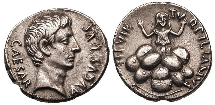 RIC 299 Sear 1639 Augustus Denarius