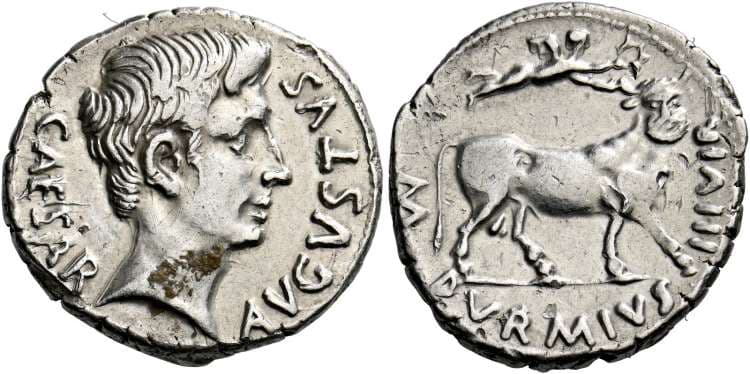 RIC 319 Augustus, AR denarius, ca