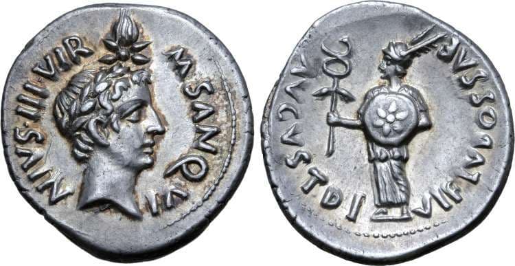 RIC 340 Augustus, AR denarius