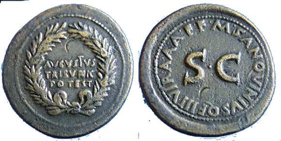 RIC 342 Sear 1666 Augustus AE Dupondius
