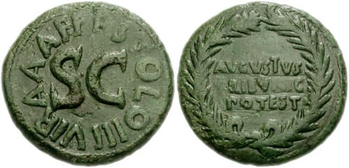 RIC 347 Sear 1667 Augustus AE Dupondius