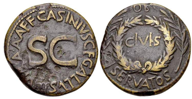 RIC 370 Sear 1644 Augustus AE Sestertius