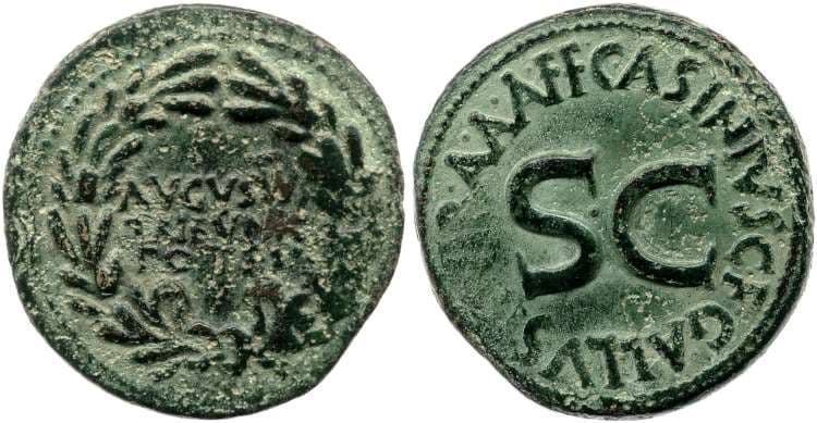 RIC 371 Augustus, AE dupondius, Rome
