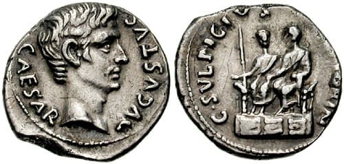 RIC 406 Augustus Denarius
