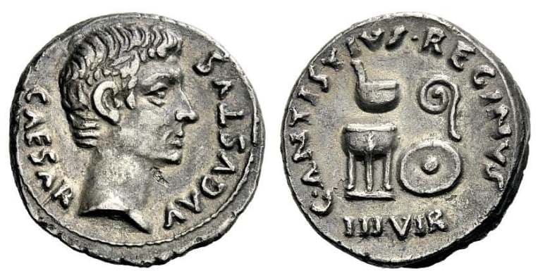 RIC 410 Sear 1595 Augustus Denarius