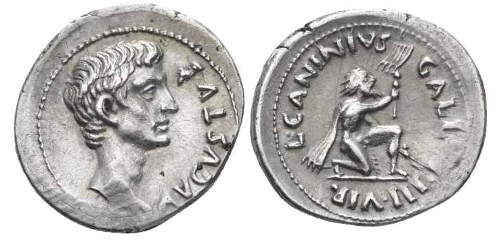 RIC 416 Sear 1615 Augustus Denarius