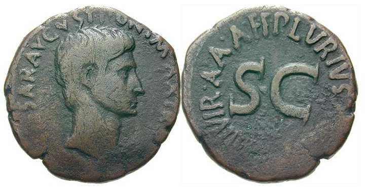 RIC 427 Augustus, AE As, 7 BC