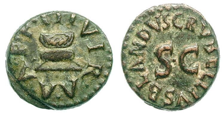 RIC 467 Sear 1705 Augustus AE Quadrans