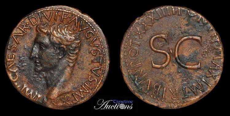 RIC 471 Sear 1689 Augustus AE As