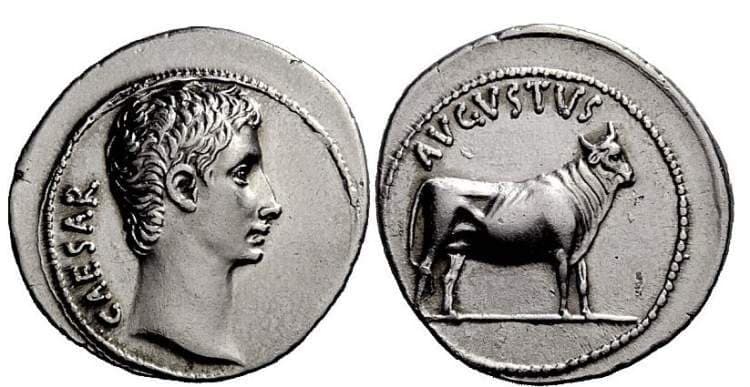 RIC 475 Sear 1593 Augustus Denarius