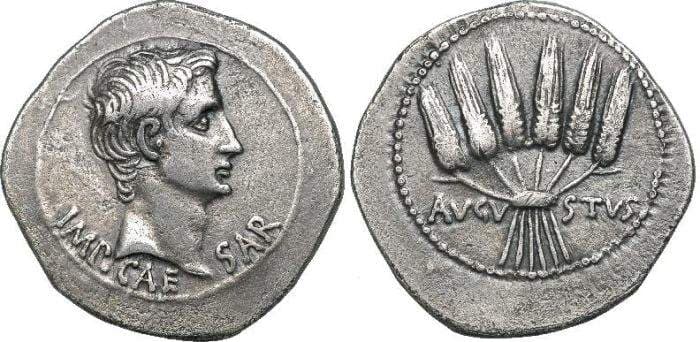 RIC 481 Sear 1586 Augustus AR Cistophoric Tetradrachm or Triple Denarius