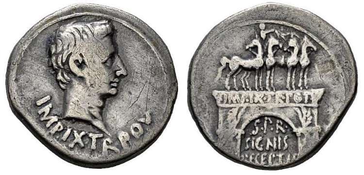 RIC 510 Sear 1590 Augustus AR cistophorus
