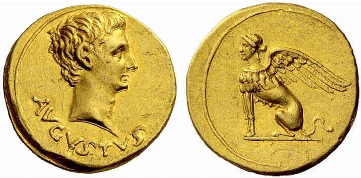 RIC 511 Augustus, AV aureus