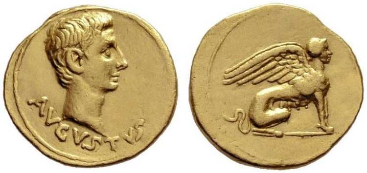 RIC 512 Augustus AV aureus