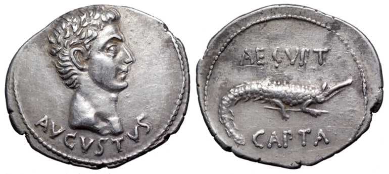 RIC 544 var Augustus, AR denarius, after 30 BC
