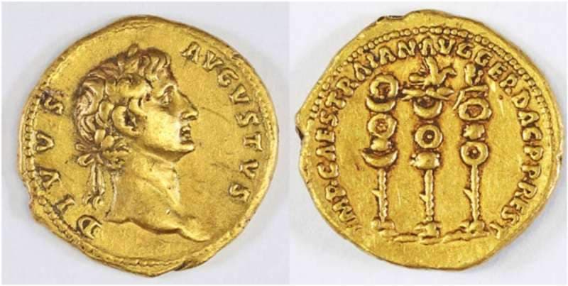 RIC 820[trajan] Augustus, AV aureus, restored coinage struck by Trajan, AD 107