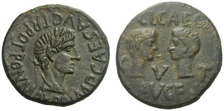 Tarraco RPC 210 Augustus, Caius and Lucius, AE Semis of Tarraco, Spain