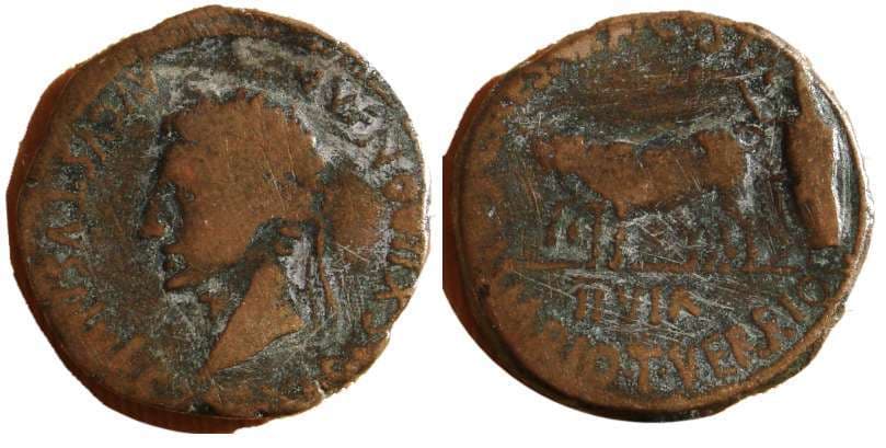 Caesaraugusta RPC 318 Augustus AE As of Caesaraugusta, Spain