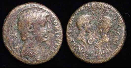 RPC 1136 Augustus, Caius and Lucius AE20 of Corinth