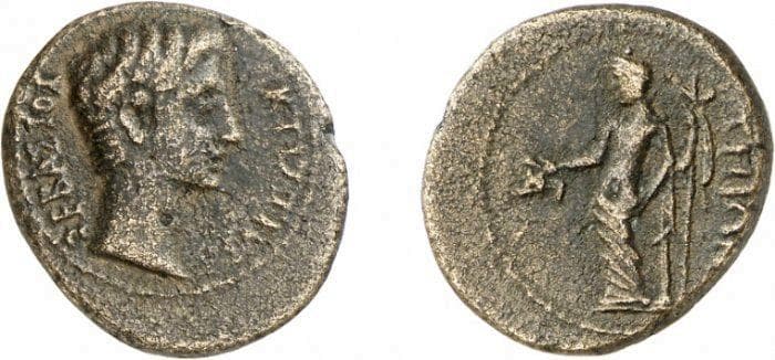 Teos RPC 2512 Augustus, AE of Teos, Ionia