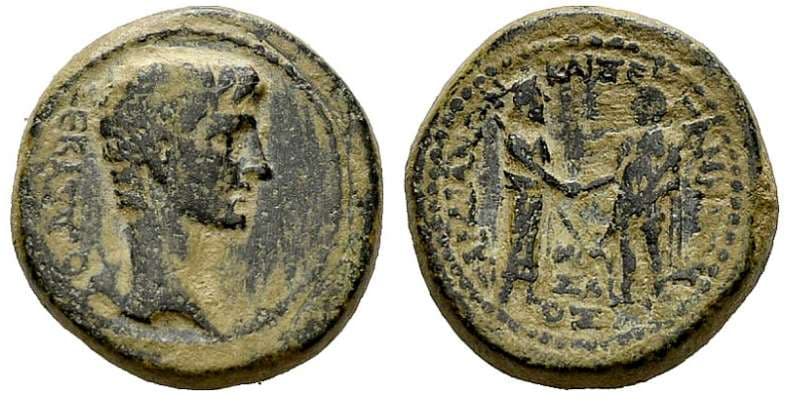 Sardes RPC 2988 Augustus, AE, Homonoia of Sardes and Pergamon