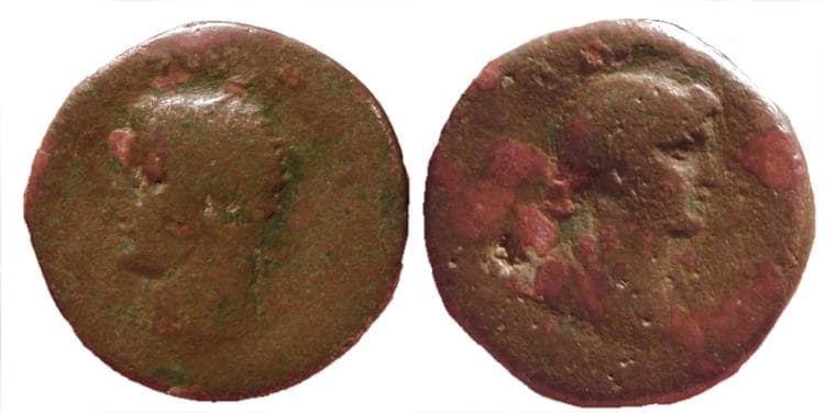 Mopsus RPC 4049 Divus Augustus and Diva Livia AE26 of Mopsus, Cilicia, struck by Tiberius
