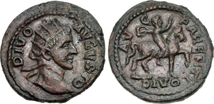 Philippi Amandry 2 Augustus, AE24 of Divus Augustus, posthumous restoration issue struck under Gallienus, AD 253-268