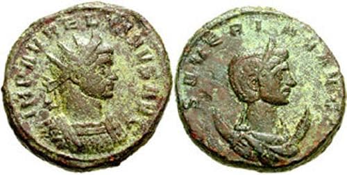 RIC 1 Aurelian and Severina AE Sestertius