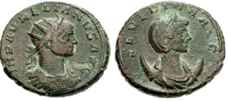 RIC [A&S] 2 Aurelian and Severina AE Dupondius