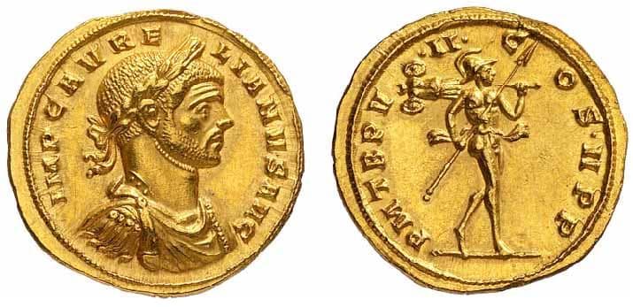 RIC 16 Aurelian, Post-reform aureus, Rome