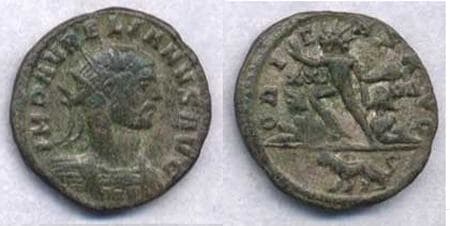 RIC 62, Lion Aurelian AE Antoninianus
