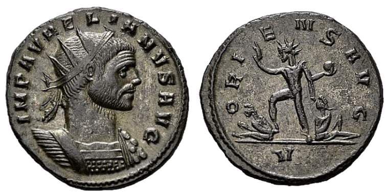 RIC 62, V Aurelian plated AE Antoninianus