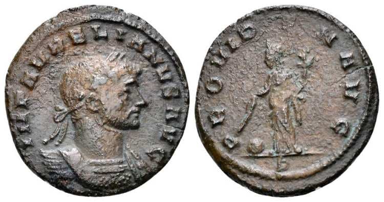 RIC 69, B Aurelian AE Denarius