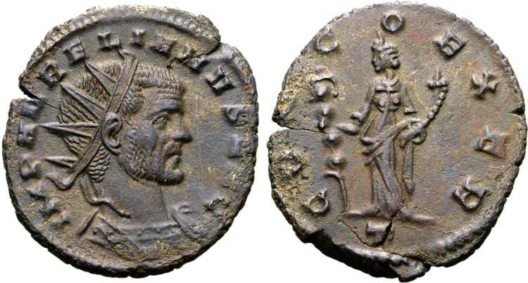 RIC 101 var 1 Aurelian, Billon Antoninianus, Milan, AD 270-271