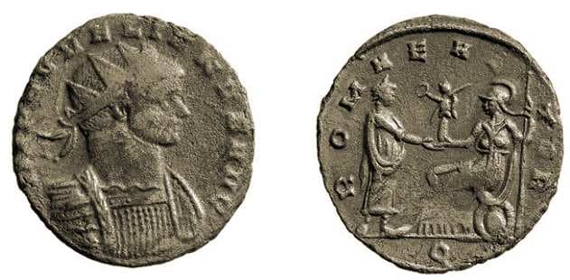 RIC 142 rad cuir Aurelian AE Antoninianus