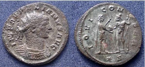 RIC 225 Aurelian plated AE Antoninianus