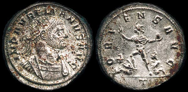 RIC 279, T Aurelian plated AE Antoninianus