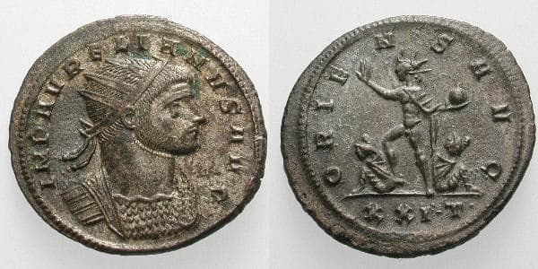 RIC 279, XXIT Aurelian plated AE Antonininus