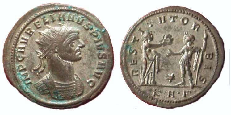 RIC 296 var Aurelian plated AE Antoninianus